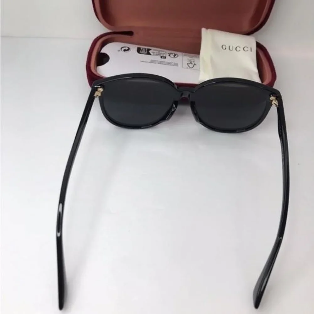 Authentic GUCCI WOMENS ROUND/OVAL SHINY BLACK FASHION DESIGNER EYEWEAR